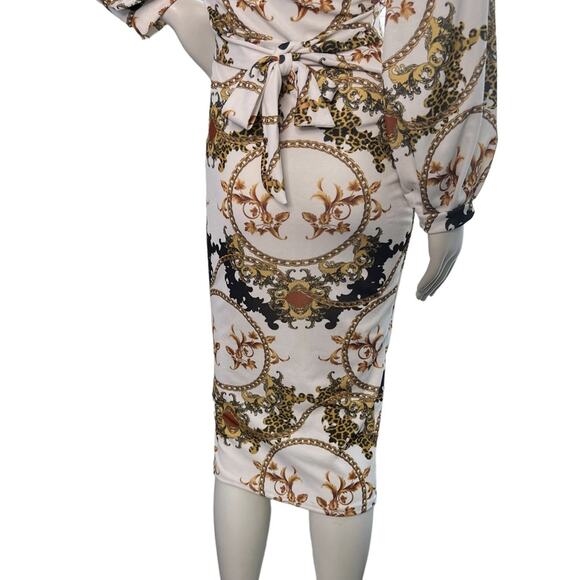 Boohoo Chain Print Midi Bodycon Dress 6 - Picture 11 of 16